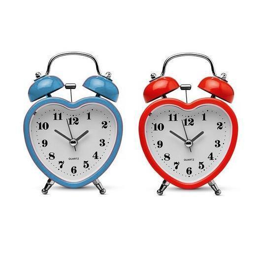 Vintage Heart Alarm Clock Retro Design 8 cm