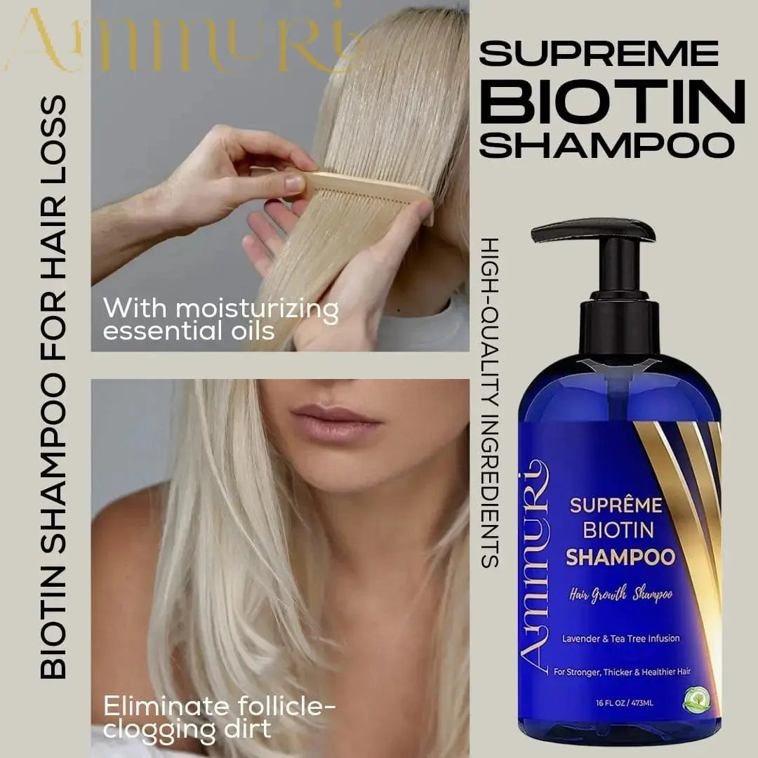 Ammuri Biotin & Caffeine Shampoo + Hair Repair Oil Set | 2-Step Hair Routine