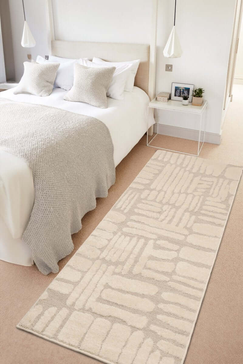 Ava Pave Wave Illusion Rug – Cream Abstract