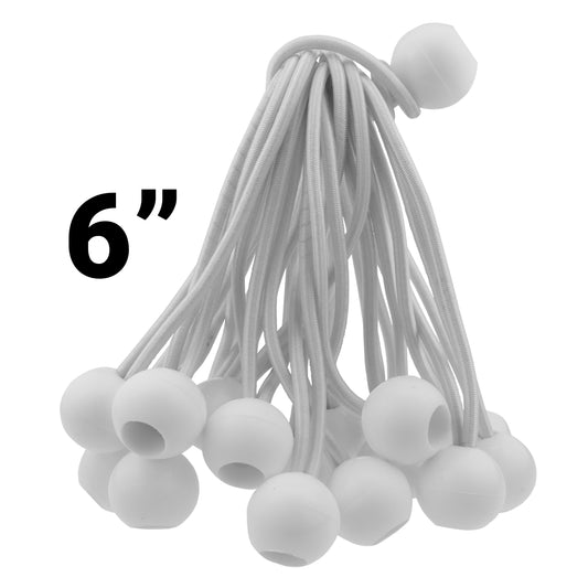Grey L-Grade Tarpaulin with 20 x 6" Bungee Balls (White)