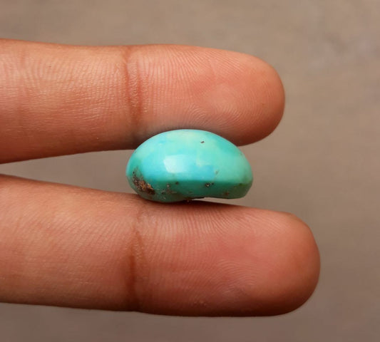 18ct Natural Certified Turquoise - Blue Turquoise - 18ct-19x16mm