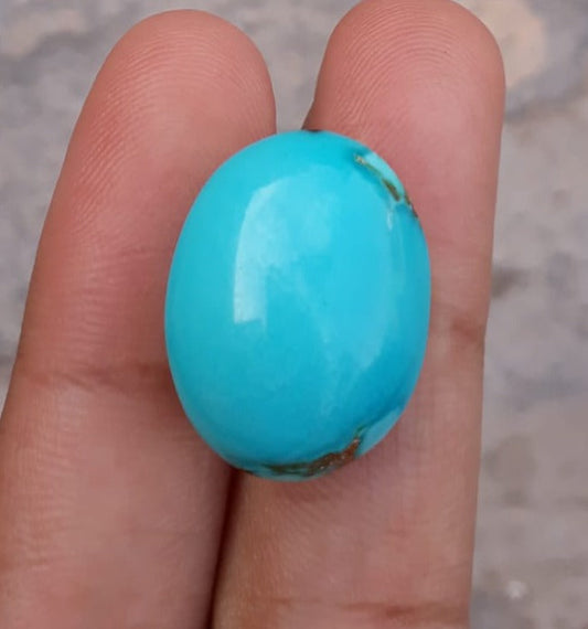 Natural Certified Turquoise - Blue Turquoise - 23.9ct- 20x16mm