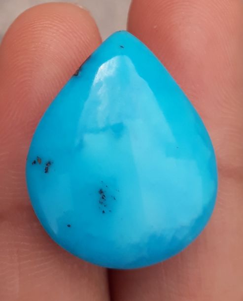 Natural Certified Turquoise - Blue Turquoise - 24.4ct- 23x19mm