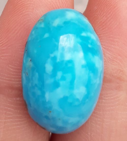 Natural Certified Turquoise - Blue Turquoise - 21.5ct- 21x14mm