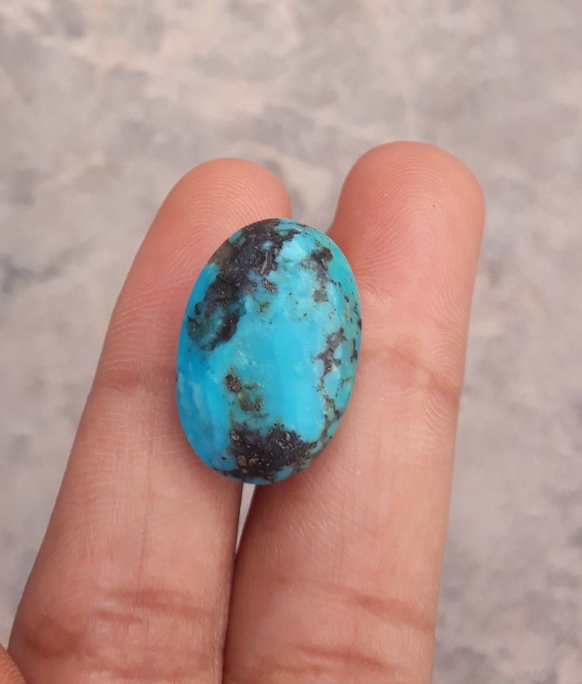 Natural Certified Turquoise - Blue Turquoise - 21.5ct- 21x14mm