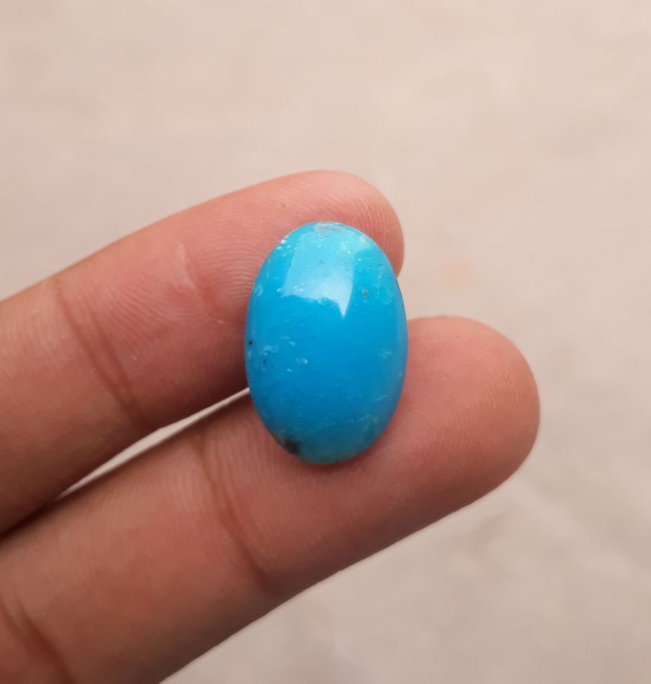 Natural Certified Turquoise - Blue Turquoise - 14.1ct- 20x13mm