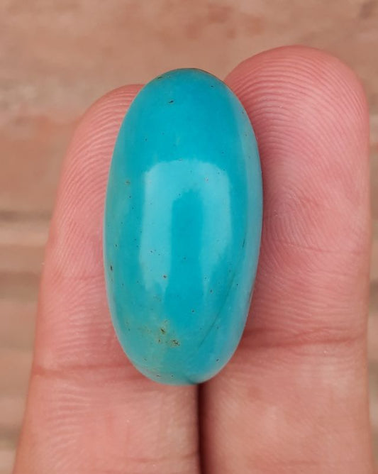 Natural Certified Turquoise - Blue Turquoise - 29.8ct- 28x14mm