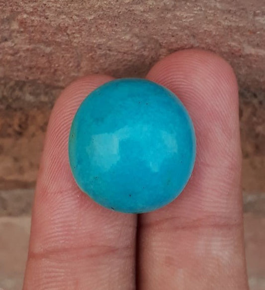 Natural Certified Turquoise - Blue Turquoise - 25ct- 19x18mm
