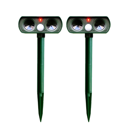 2 PCS Powerful Ultrasonic Solar-powered Animal Repeller With PIR Sensor & Light Sensor, Got the CE / ROHS Certification, 2PCS RC-510