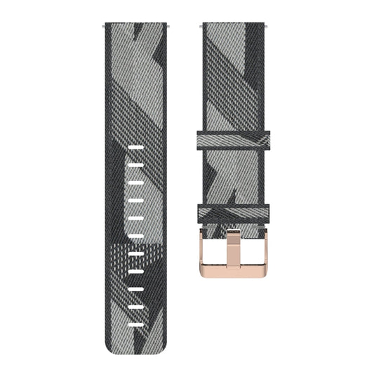 22mm Stripe Weave Nylon Wrist Strap Watch Band for Fossil Hybrid Smartwatch HR, Male Gen 4 Explorist HR & Sport