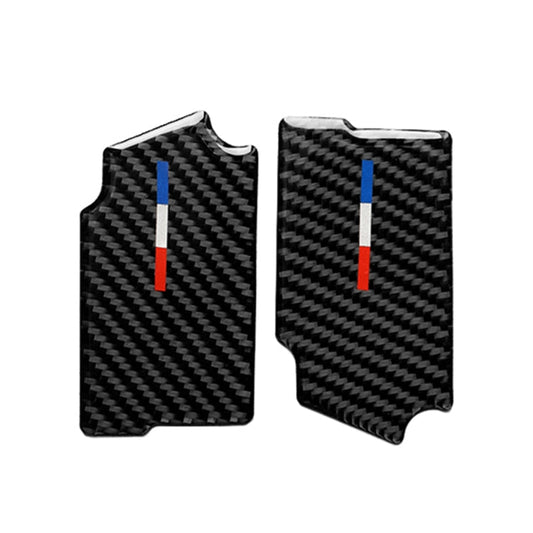 2 PCS Car USA Color Carbon Fiber Door Inner Handle Wrist Panel Decorative Sticker for Ford Mustang 2015-2017, Door Inner Handle Wrist