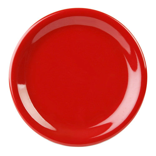 Narrow Rim Pure Red Melamine Plate 165mm / 6 ½in - Pack Of 12