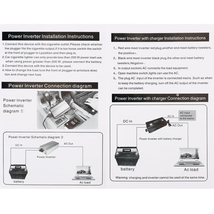 3000W DC 24V to AC 220V Car Multi-functional Sine Wave Power Inverter, Random Color Delivery, 3000W(Sine Wave)