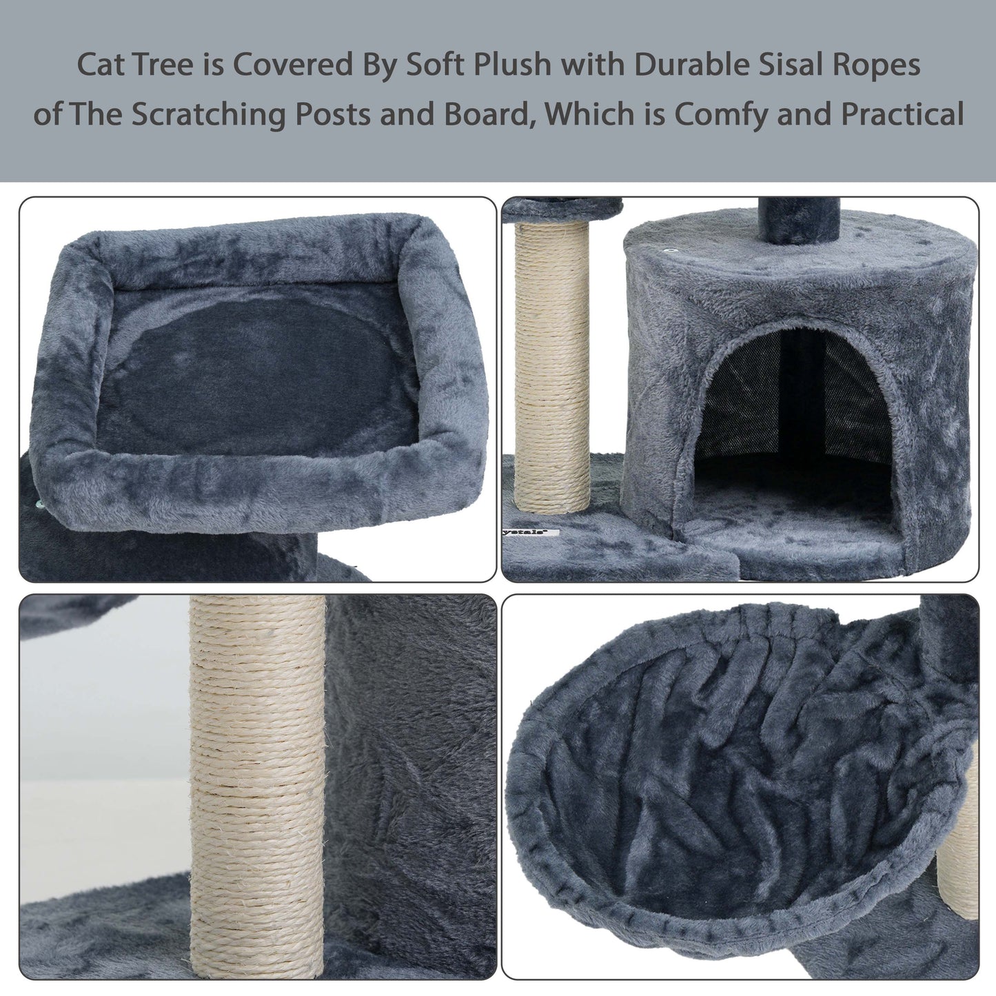 Large Cat Tree Multilevel Climbing Tower
