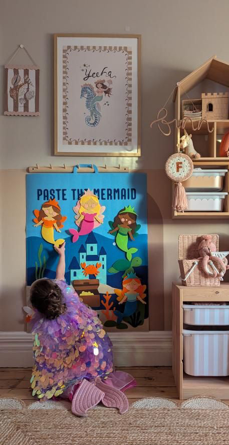 Paste The Mermaid Felt Play Board-Magical Sensory Dress up activity for kids | The Playmakers Co