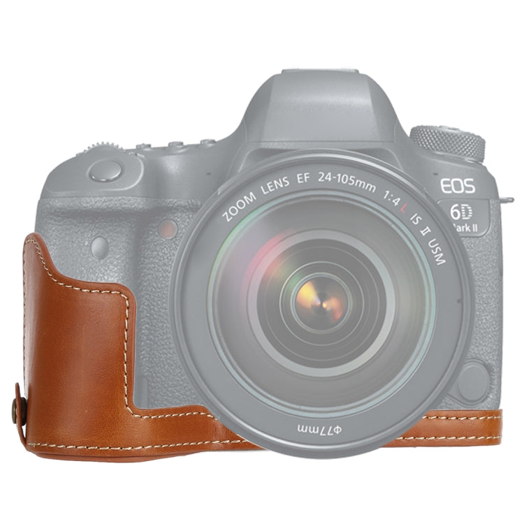 1/4 inch Thread PU Leather Camera Half Case Base for Canon EOS 6D / 6D Mark II, For Canon 6D2