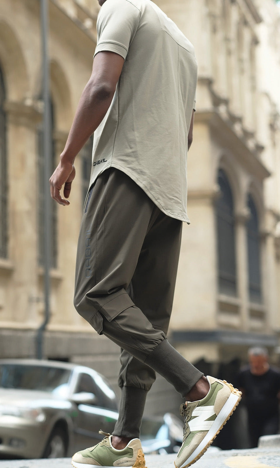 QL Pantalon Cross Over in Dark Khaki