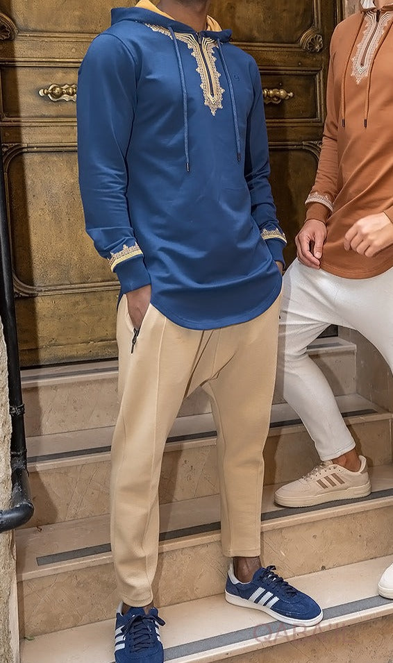 QL Longline Etniz Sweat MA in Navy Blue and Gold
