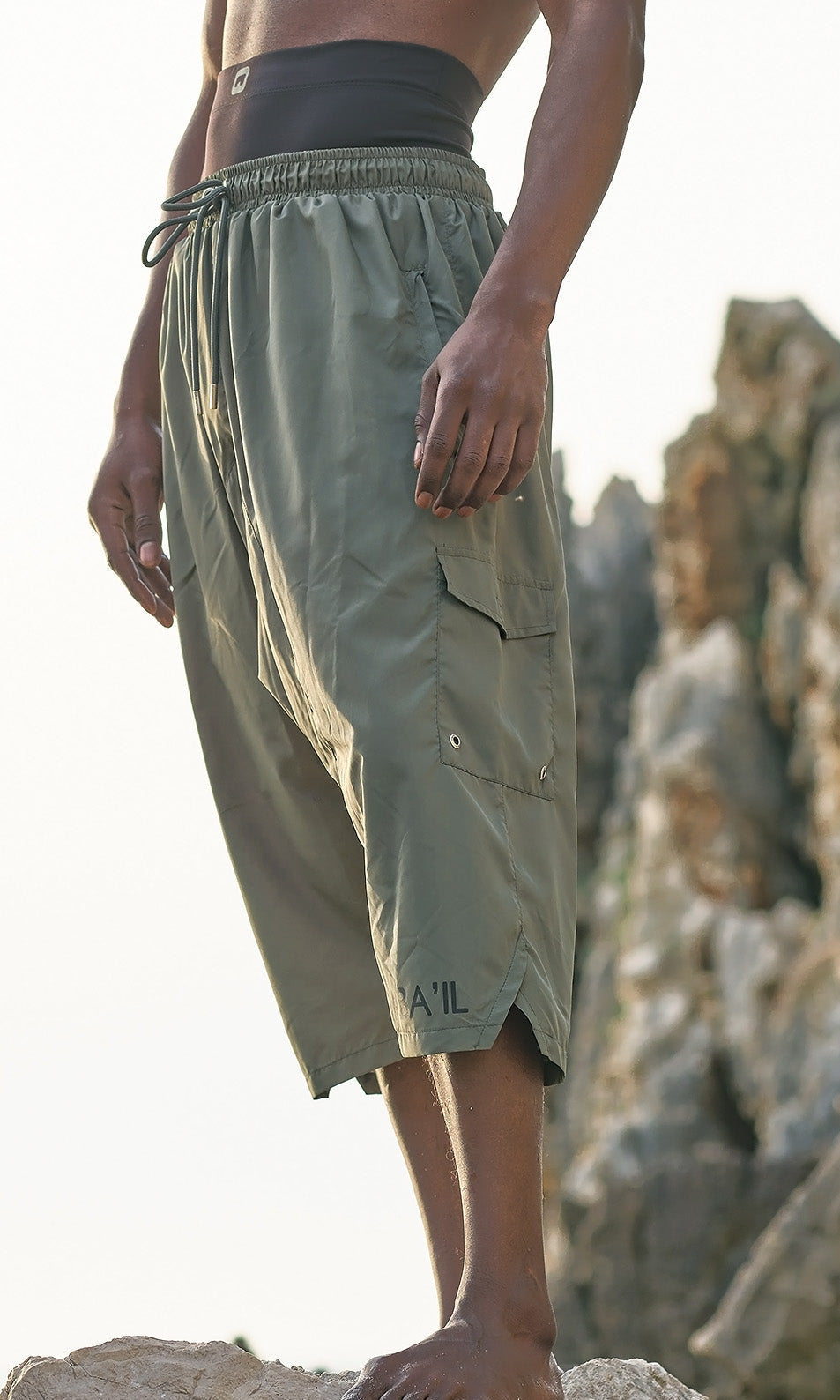 QL Halal Cargo Swim Shorts SB UNI in Khaki