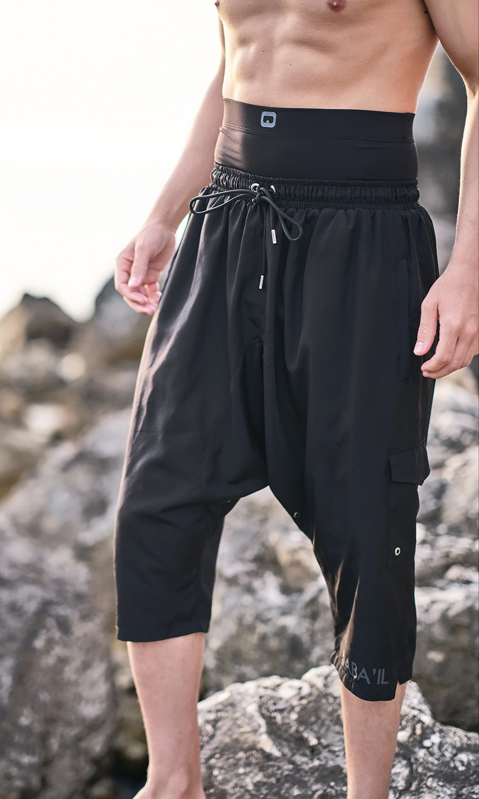 QL Halal Cargo Swim Shorts SB UNI in Black