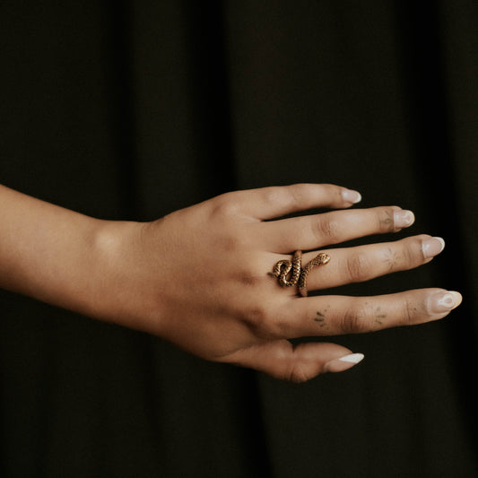 Serpent's Lair Gold Snake Ring