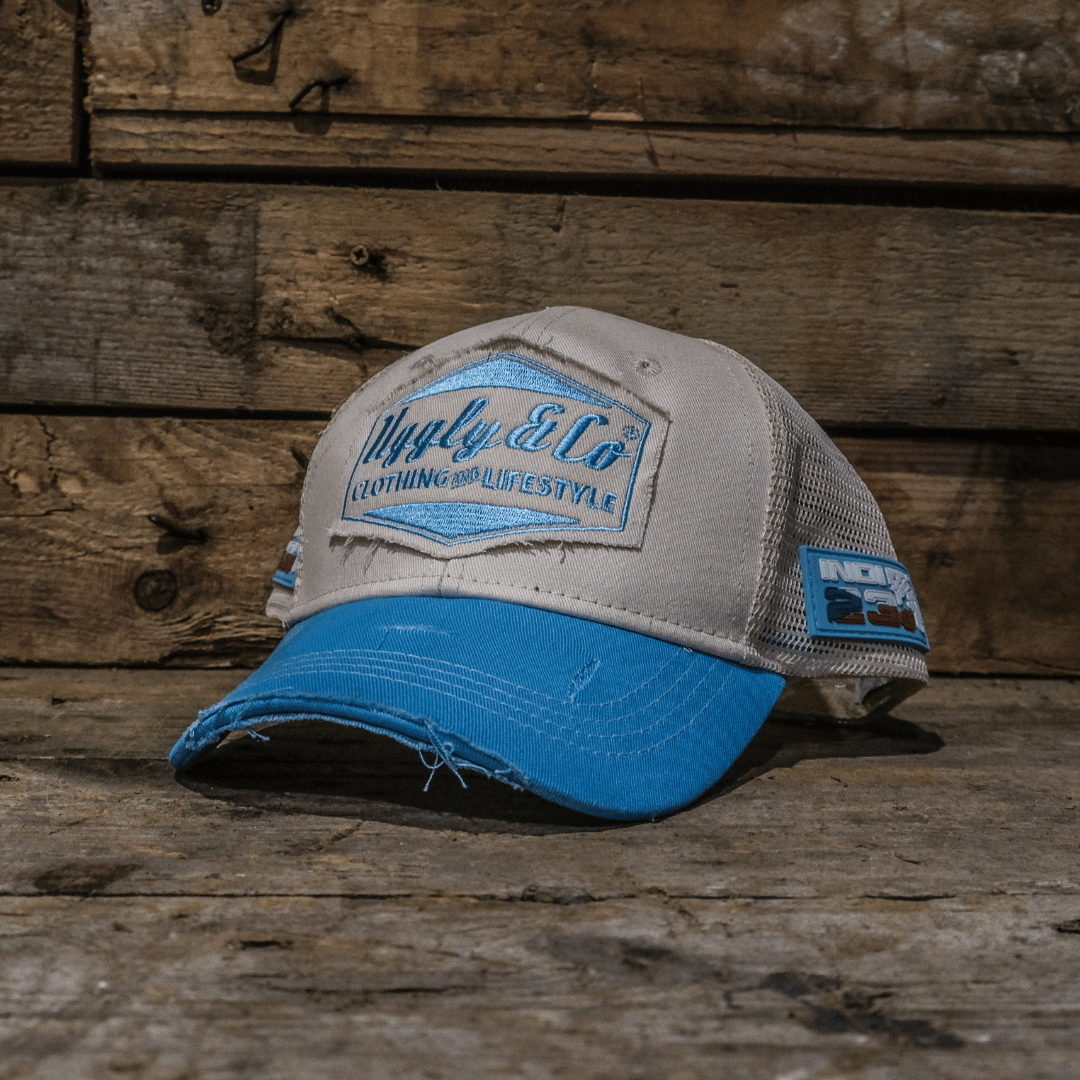 Sky Blue & White Diamond Cap