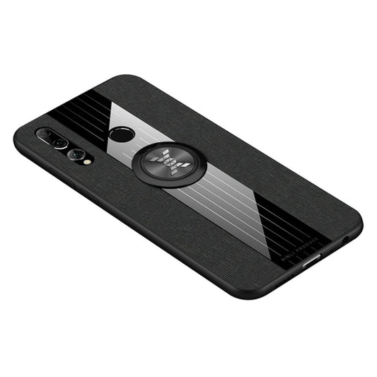 XINLI Stitching Cloth Textue Shockproof TPU Protective Case with Ring Holder, For Huawei Enjoy 9s, For Huawei Maimang 5, For Huawei Maimang 6, For Huawei Mate 20 Lite / Maimang 7