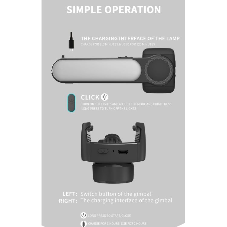 L09 Mini Folding Fill Light Gimbal Stabilizer Tripod