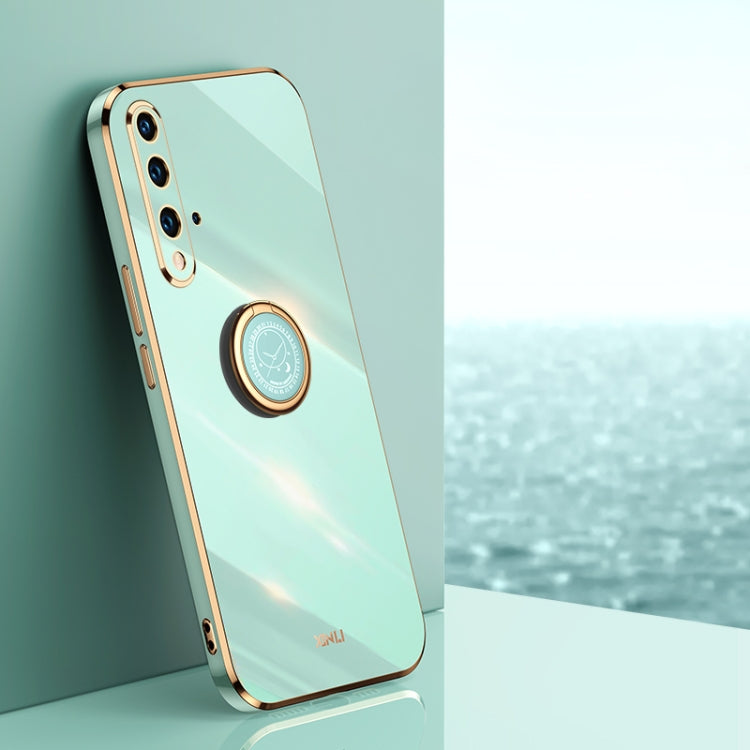XINLI Straight Edge 6D Electroplate TPU Phone Case with Ring Holder, For Huawei P40, For Huawei P40 Pro, For Honor 20