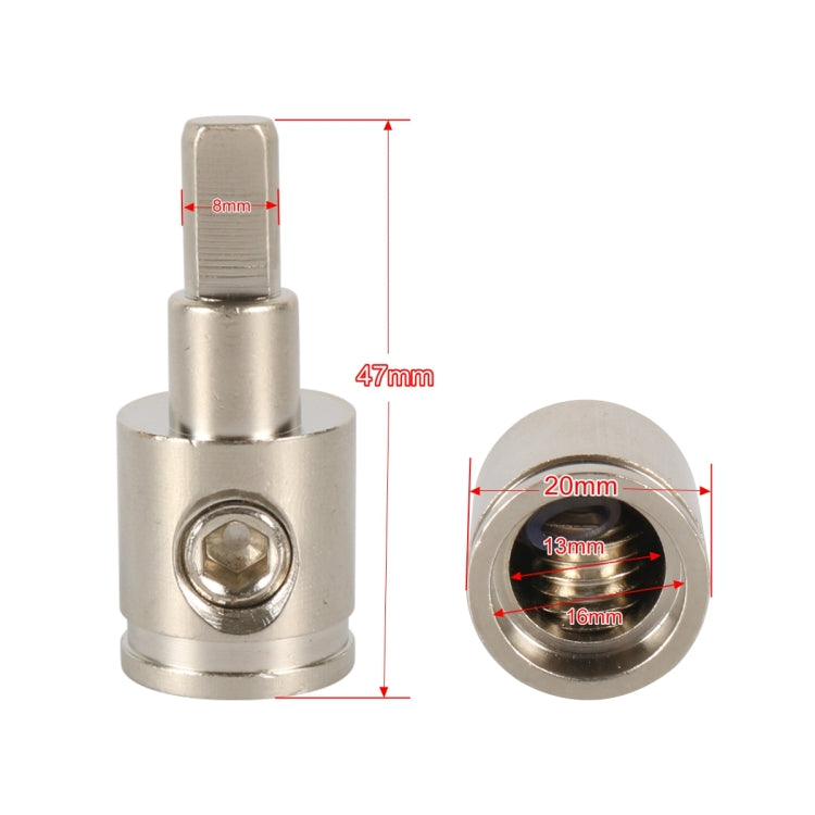 A5659-02 2 PCS Car Large Size Nickel-plated Brass 0GA to 4GA Audio Terminal Block, A5659-02