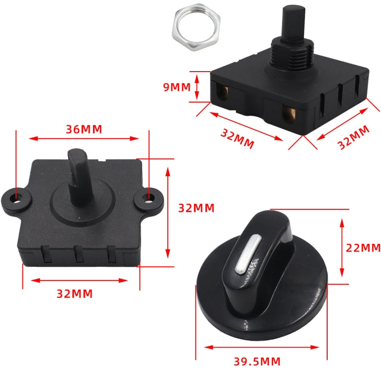 4 Gear 3 Speed Rotary Switch Fan Heater Speed Selector, Type A 2 Pair, Type B 2 Pair