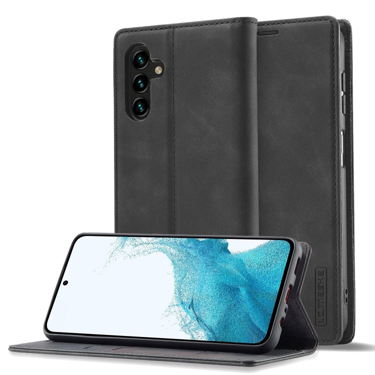 LC.IMEEKE Strong Magnetism Ultra-thin Matte Leather Phone Case, For Samsung Galaxy A34 5G