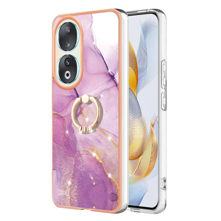 Electroplating Marble IMD TPU Phone Case with Ring Holder, For Honor X9b, For Honor X6a, For Honor 90 Lite 5G, For Honor 90 5G