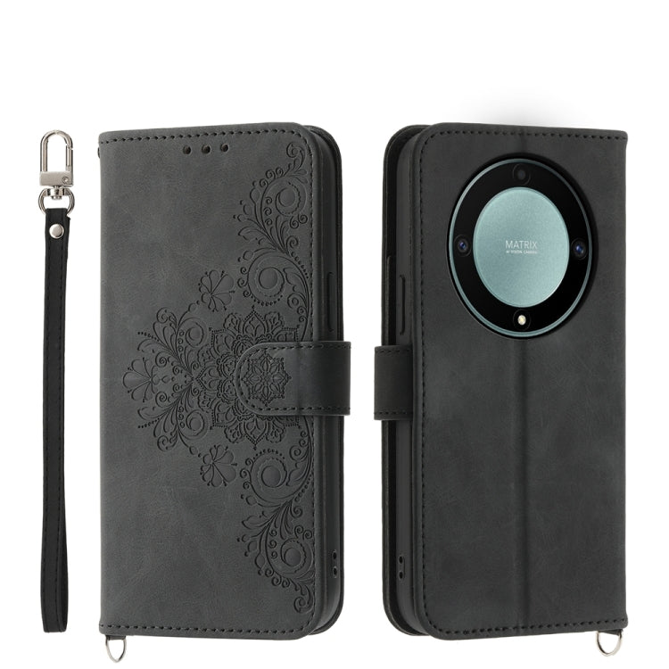 Skin Feel Flowers Embossed Wallet Leather Phone Case, For Honor Magic5 Pro, For Honor Magic5, For Honor X8a 4G, For Honor X9a
