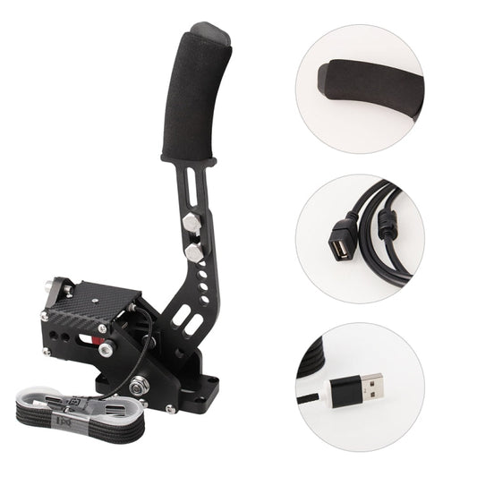 Car Universal USB Horizontal Drift Rally Racing Handbrake Lever Professional Gaming Peripherals for Racing Games G25/27/29 T500, HB031-BK
