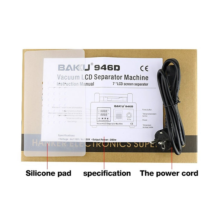 BAKU BK-946D 200W Vacuum LCD Touch Panel Separator Machine, AC 220V, BK-946D 200W 220V