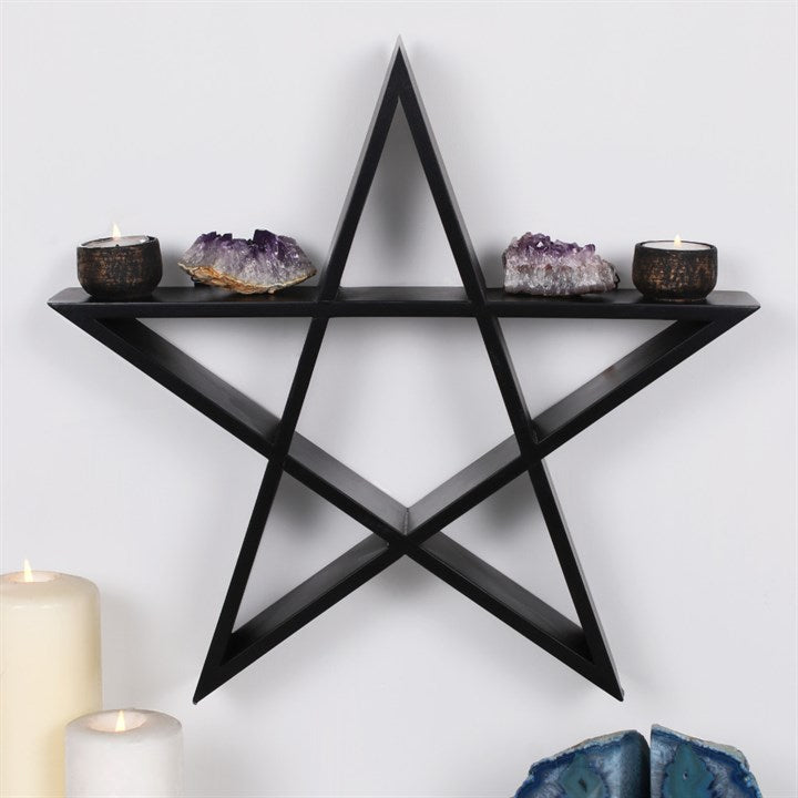 Gothic Gifts Pentagram Wall Art Shelf