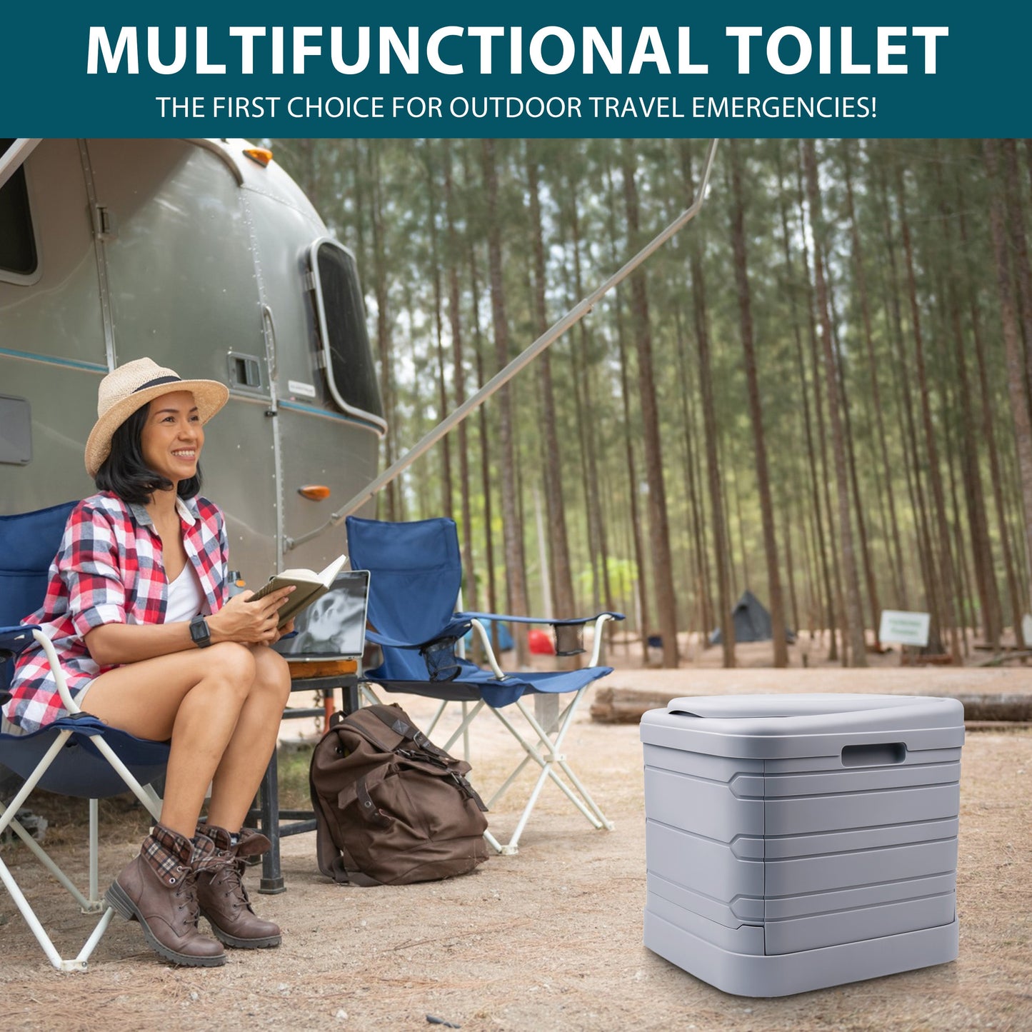 24L Portable Folding Camping Toilet