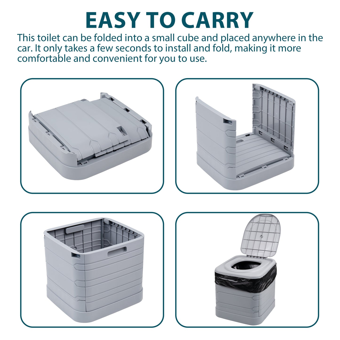 24L Portable Folding Camping Toilet