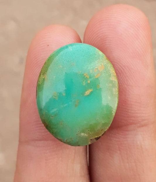 22.7ct Green Turquoise, Oval Shape - Persian Turquoise - 21.8x17.2mm