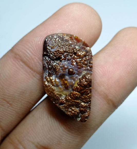 28.4ct Natural Fire Agate Gemstone - Dimensions 26x15x9mm