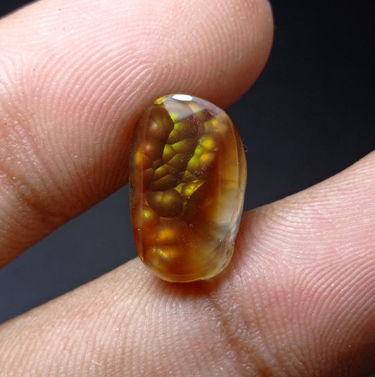 6.3 Mexican Fire Agate, Rare Fire Agate, Bubbly Cabochon Fire Agate, Rare Gemstone than Diamonds, Dimensions 16x10x6mm