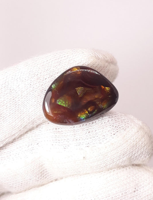 20ct Fire agate Loose cabochon - Rainbow Fire Agate - Mexican Fire Agate, Rare Fire Agate - Rare Gemstone than Diamonds, Dimensions - 22x16.5mm