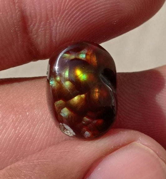 13.45ct Natural Bubbly Mexican Fire Agate, Rare Fire Agate, Perfect gemstone Gift, Rare Gemstone than Diamonds, Dimensions 16x12x9mm