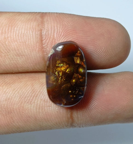 13.60ct Mexican Fire Agate, Rare Cabochon Fire Agate, Perfect gemstone Gift, Rare Gemstone, Dimensions 20x12x6mm