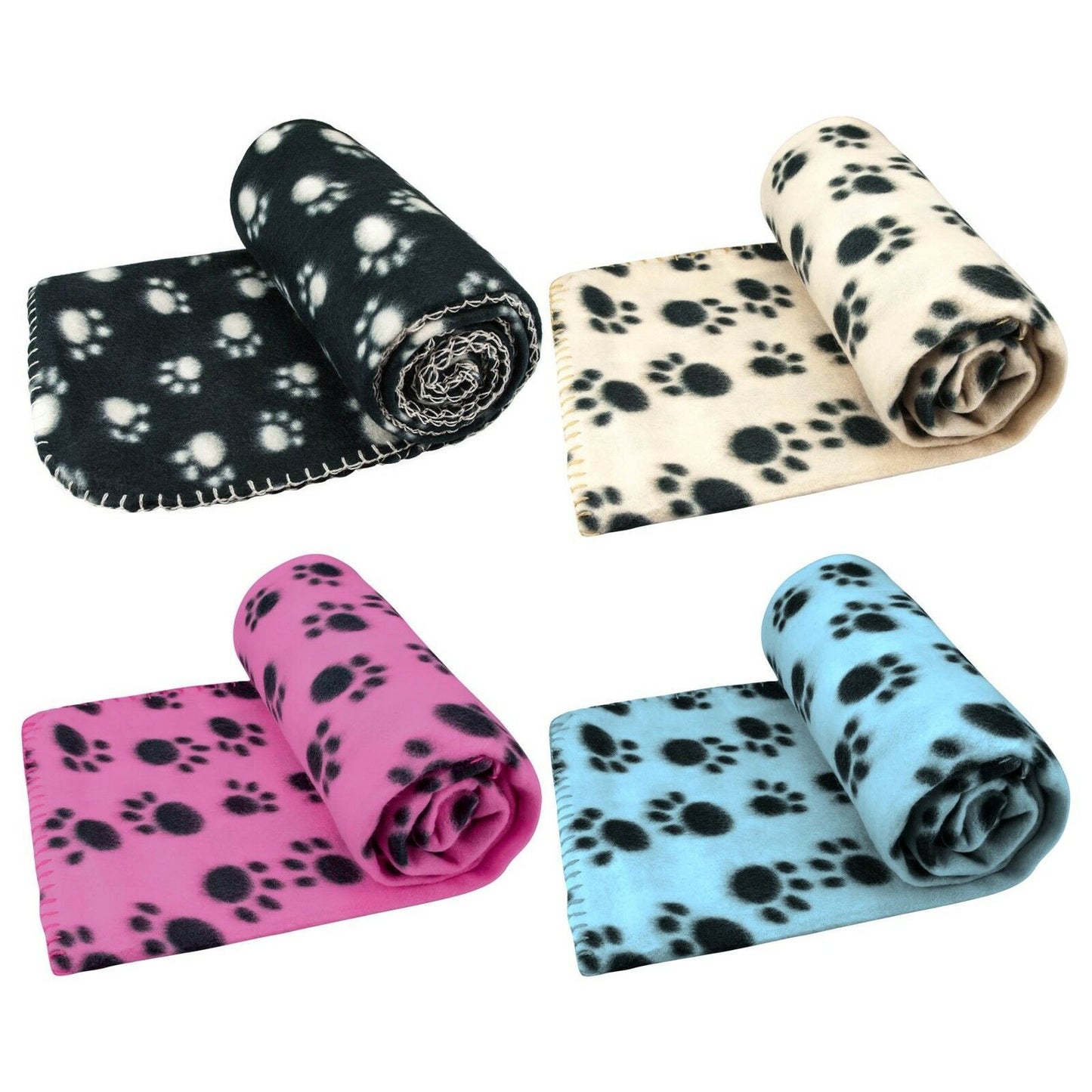 Large Soft Fleece Paw Print Pet Blanket Cozy and Stylish