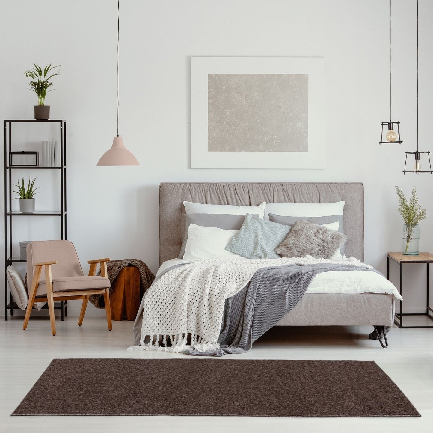 Flex Brown Low Pile Solid Rug