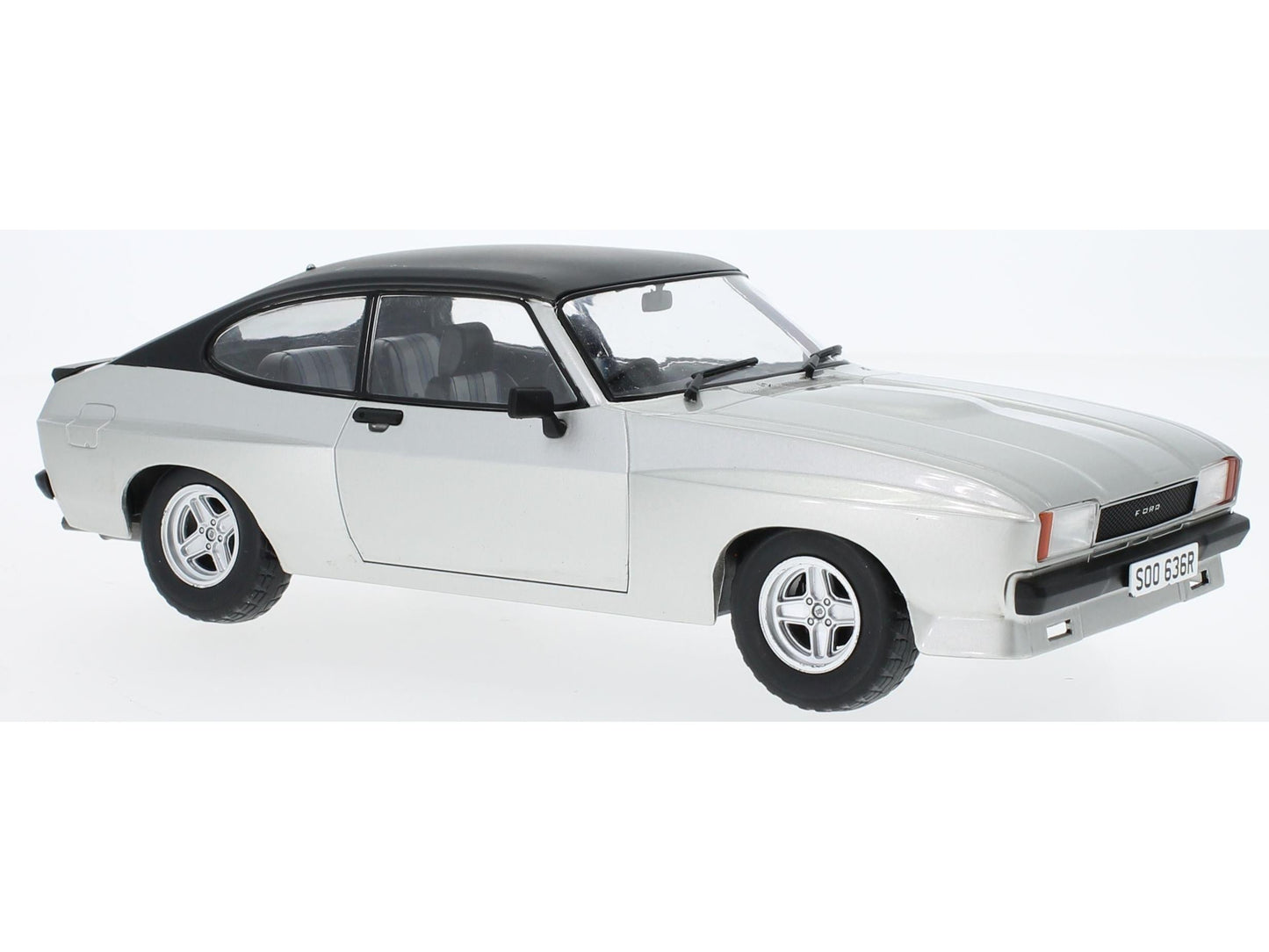 Ford Capri Mk2 X-Pack Silver/Matt Black Reg SOO 636R Famous 70/80s TV Car 1:18 Scale Diecast Model Car Group