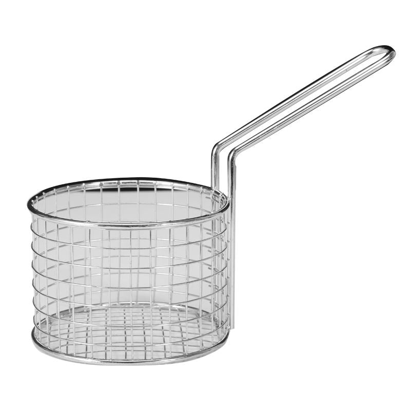 Mini Round Metal French Fries Serving Basket Ideal for Crispy Snacks