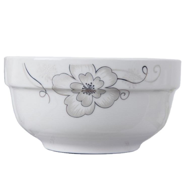White Floral Dining Soup Bowl Elegant Tableware for Sophisticated Dining
